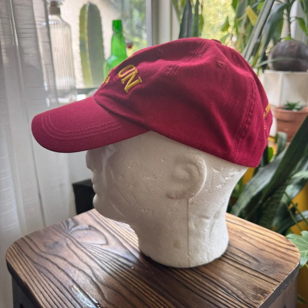 Fight On Wear USC Trojans Dad‎ Hat Cardinal Red Yellow Embroidered Baseball Cap